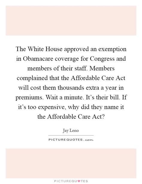 are members of congress exempt from the affordable care act